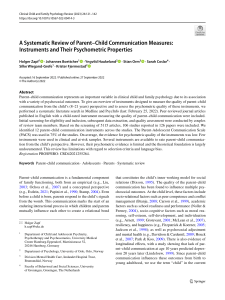 A Systematic Review of Parent–Child Communication Measures Instruments and Their Psychometric Properties