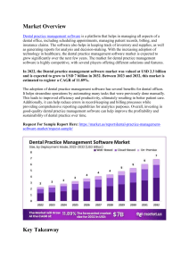Dental Practice Management Software Market To Develop Speedily With CAGR Of 11.89% By 2032