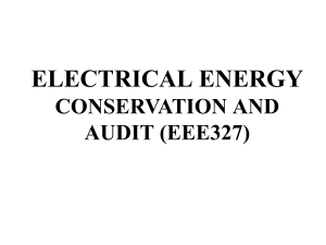 ELECTRICAL ENERGY CONSERVATION AND AUDIT (EEE327)