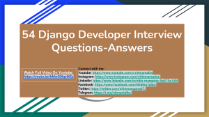 54 Django Questions Answers