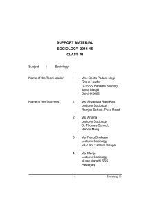 Complete Notes Class 11, Sociology CBSE