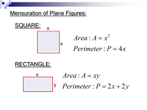 Unit 2.1 - Area and Volumes of Geometric Figures