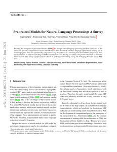 Pre-trained Models for Natural Language Processing: A Survey