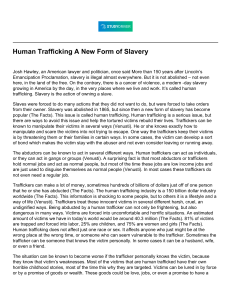  A New Form of Slavery -Human Trafficking-