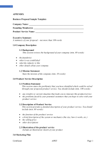 BUSINESS PROPOSAL SAMPLE TEMPLATE