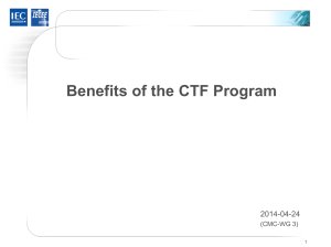 Benefits of the CTF program 2014-04-24