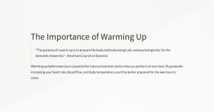 The importance of warming up