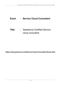 Salesforce Service Cloud Consultant Certification Dumps Updated 2023