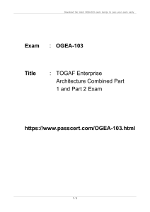 TOGAF Enterprise Architecture OGEA-103 Dumps