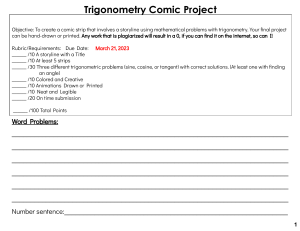 Copy of Trigonometry  Comic Project - Online