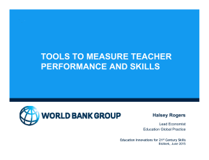 1 Tools for measuring teacher performance  Halsey Rogers  Bishkek