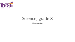 Science, grade 8 (final revision sheet)