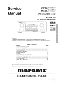Marantz SR 5400 Service Manual