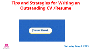 CV Writing and Expectations from Hiring Managers 