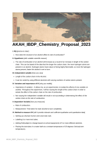 Chemistry IA Proposal