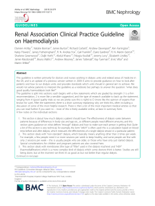 renal association clinical practice guideline on heamodialysis