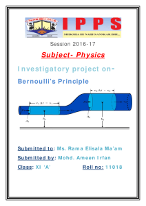 Physics Investigatory project Bernoullis