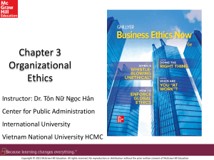 Lecture Note Chapter 3 Organizational Ethics 