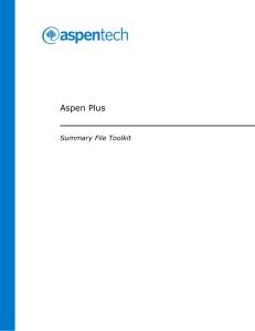 Aspen Plus Summary File Toolkit Manual