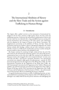 The International Abolition of Slavery and the Slave Trade and the Action against Trafficking in Human Beings