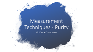 Lesson 1 Measurement Techniques - Purity
