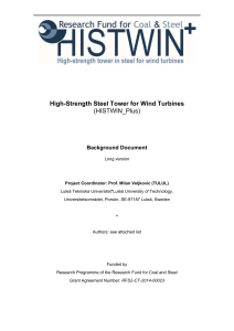 High strength steel tower for Wind Tower - HISTWIN Plus Report