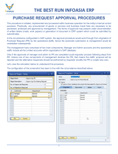 SAP ERP PURCHASE REQUEST APPORVAL PROCEDURES