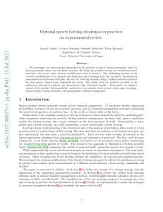 Optimal sports betting strategies in practice - an experimental review