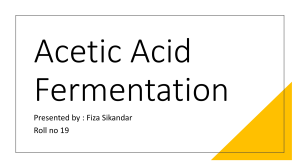 Acetic Acid fermentation Roll no 19