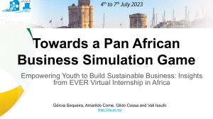 ISAG Workshop PanAfrican Business Simulation by ITIS,SA