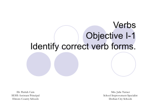 Objective I-2--Identify verb forms