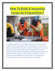 How To Build A Successful Career As A Steamfitter