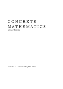 Concrete Mathematics 2e