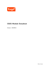 CB2S Module Datasheet Tuya IoT Development Platform Tuya IoT Development Platform