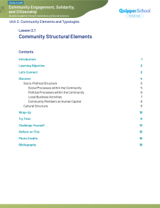 Community Structural Elements