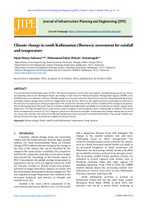 2022 - Climate change in south Kalimantan (Borneo) assessment for rainfall