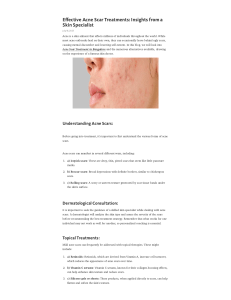 Effective Acne Scar Treatments Insights from a Skin Specialist