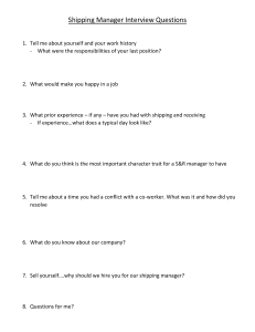 Shipping Manager Interview Questions