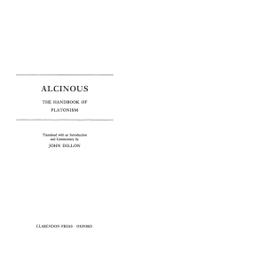Alcinous - The Handbook of Platonism