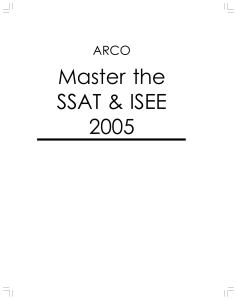 Master the SSAT and ISEE 2007 by Steinberg