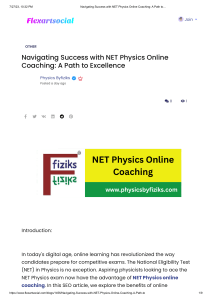 NET Physics Online Coaching