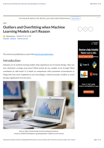 Outliers and Overfitting when Machine Learning Models can’t Reason Huy-