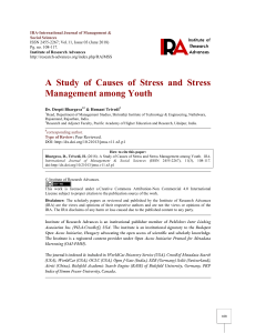 A Study of Causes of Stress and Stress Management 