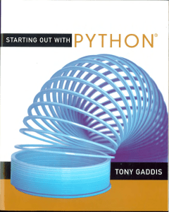 Starting Out with Python 1st Ed- Tony Gaddis (2009)