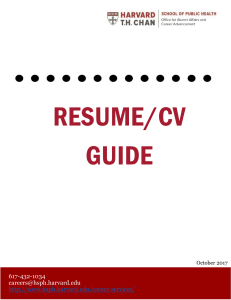 Harvard TH Chan Resume CV Guide 1686751431