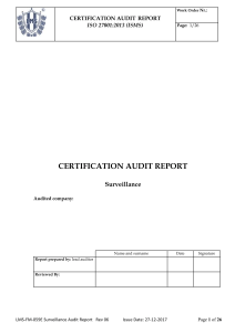 ISMS Surveillance Audit Report Rev 06