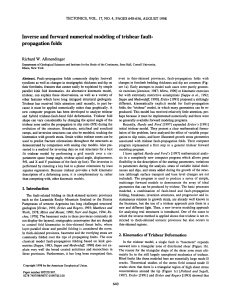 Tectonics - 1998 - Allmendinger - Inverse and forward numerical modeling of trishear fault‐propagation folds
