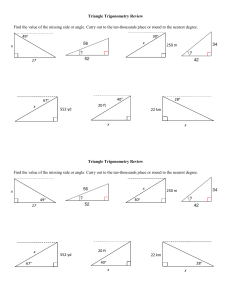 Solving Triangles & Word Problems using Trig.