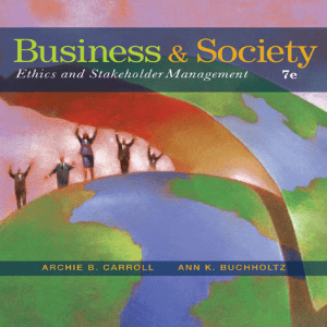 Business and Society   ethics and stakeholder management- 7th edition