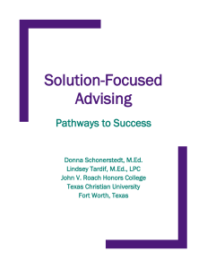 Solution focused advising